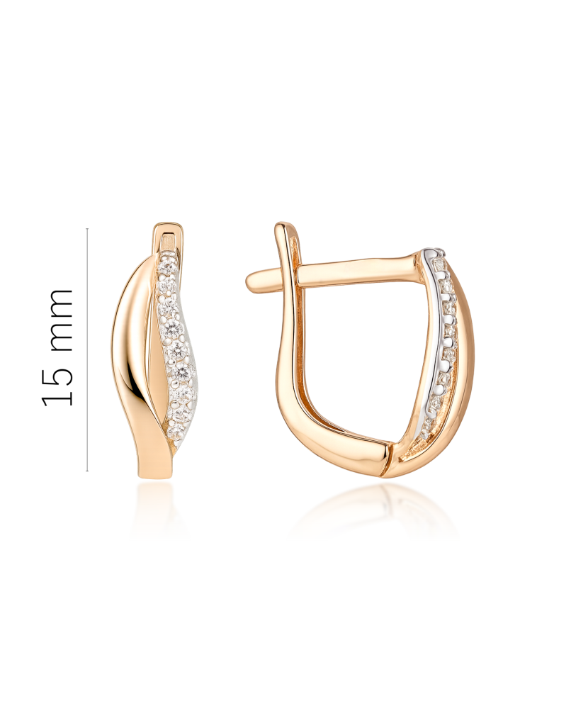 Золотые серьги с цирконами