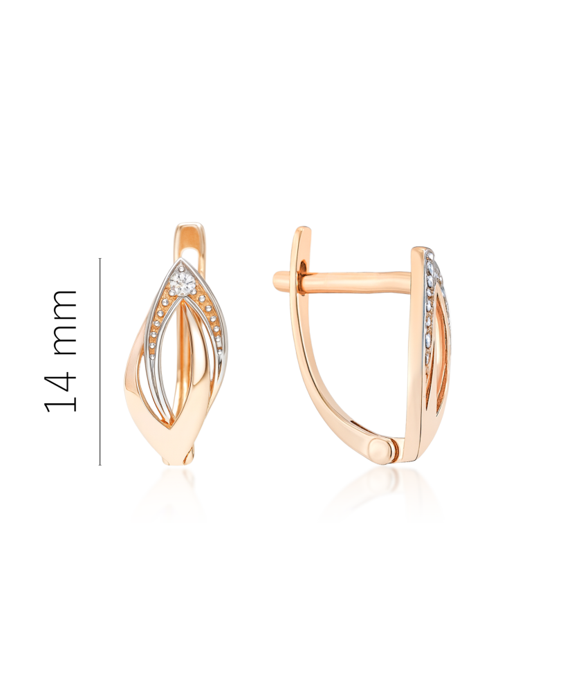 Gold earrings with zircons Gold earrings with zircons