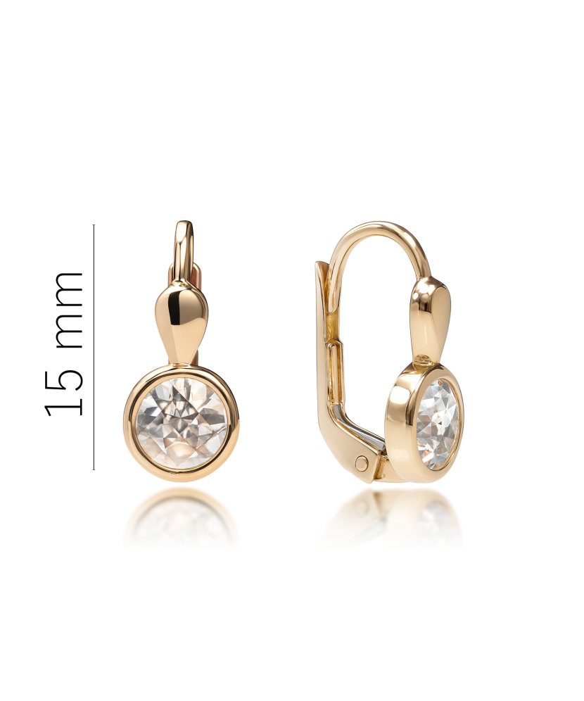 Gold earrings with zircons