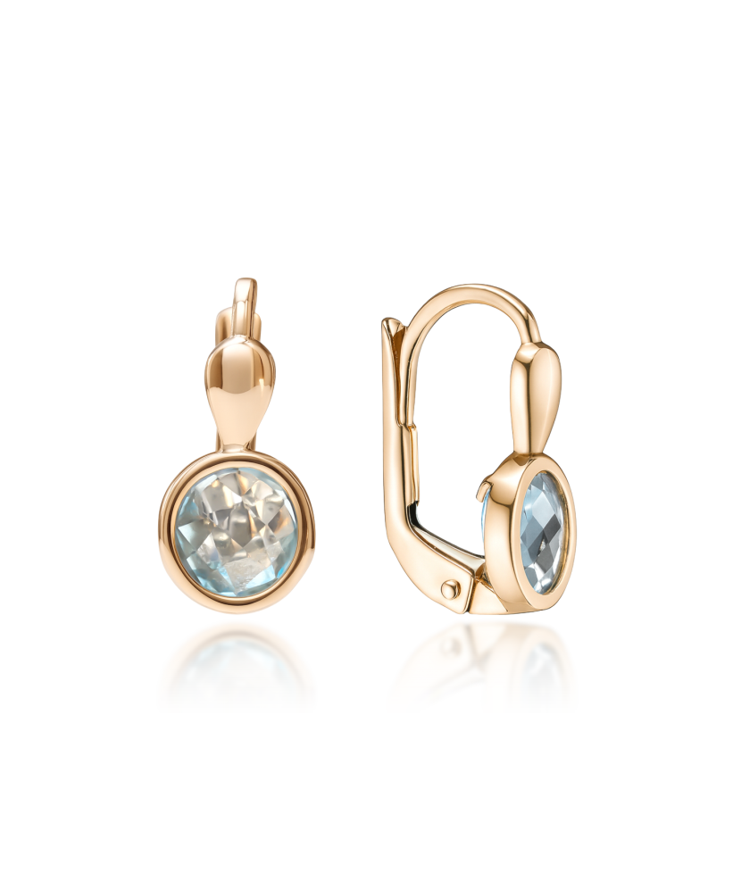 Gold earrings with topazes
