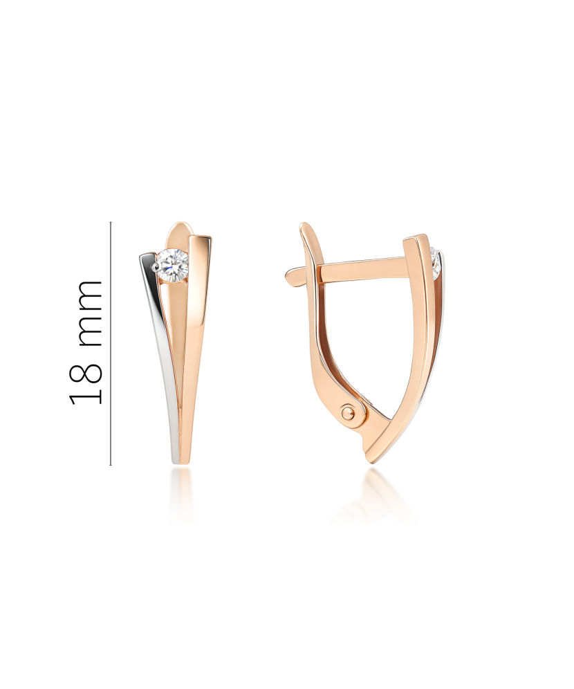 Gold earrings with zircons Gold earrings with zircons