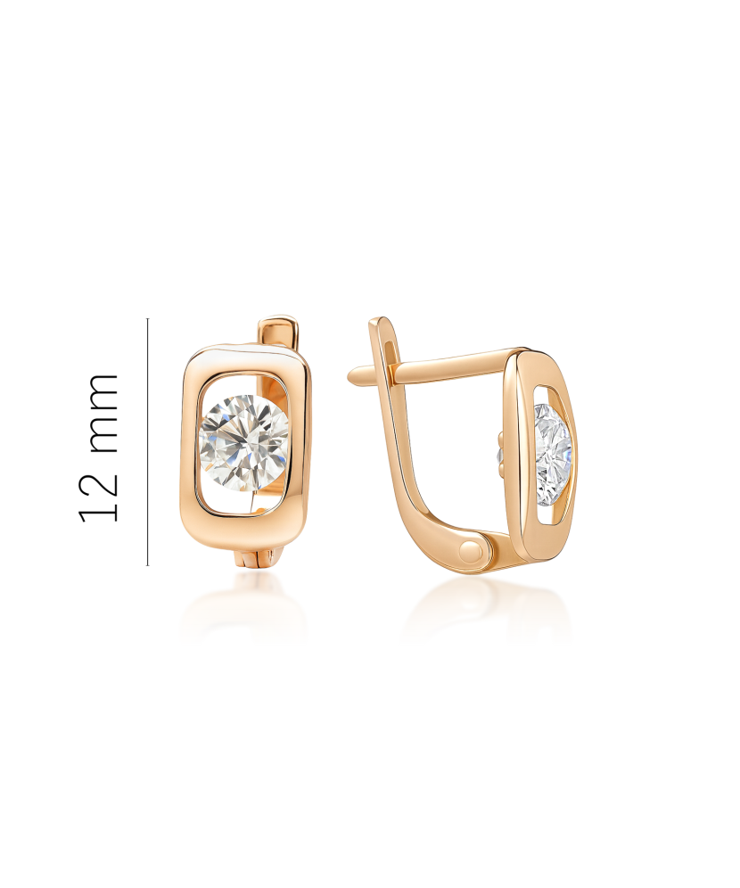 Gold earrings with zircons Gold earrings with zircons