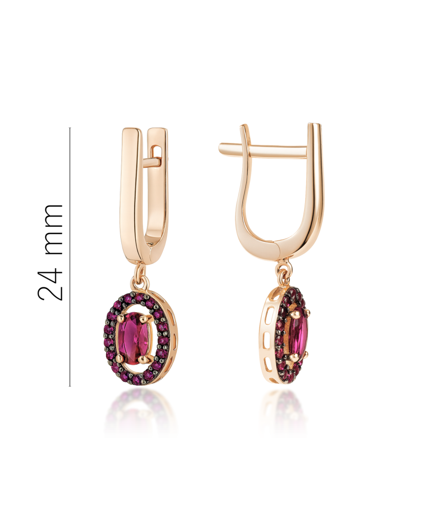 Gold earrings with zircons Gold earrings with zircons