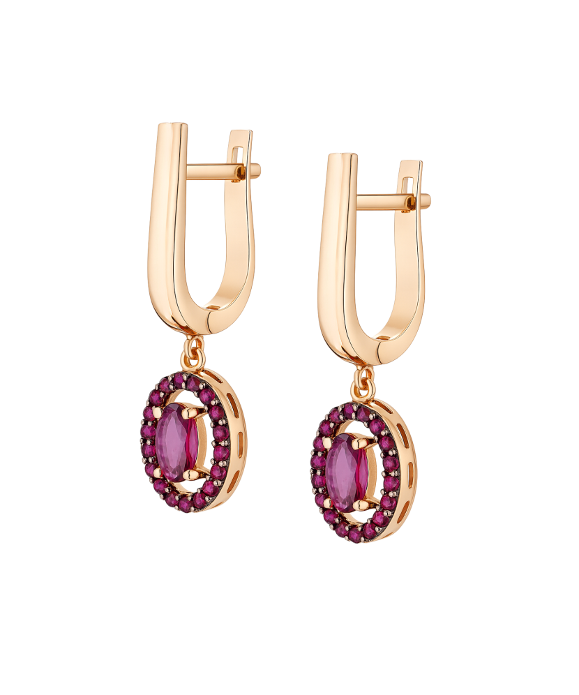 Gold earrings with zircons Gold earrings with zircons