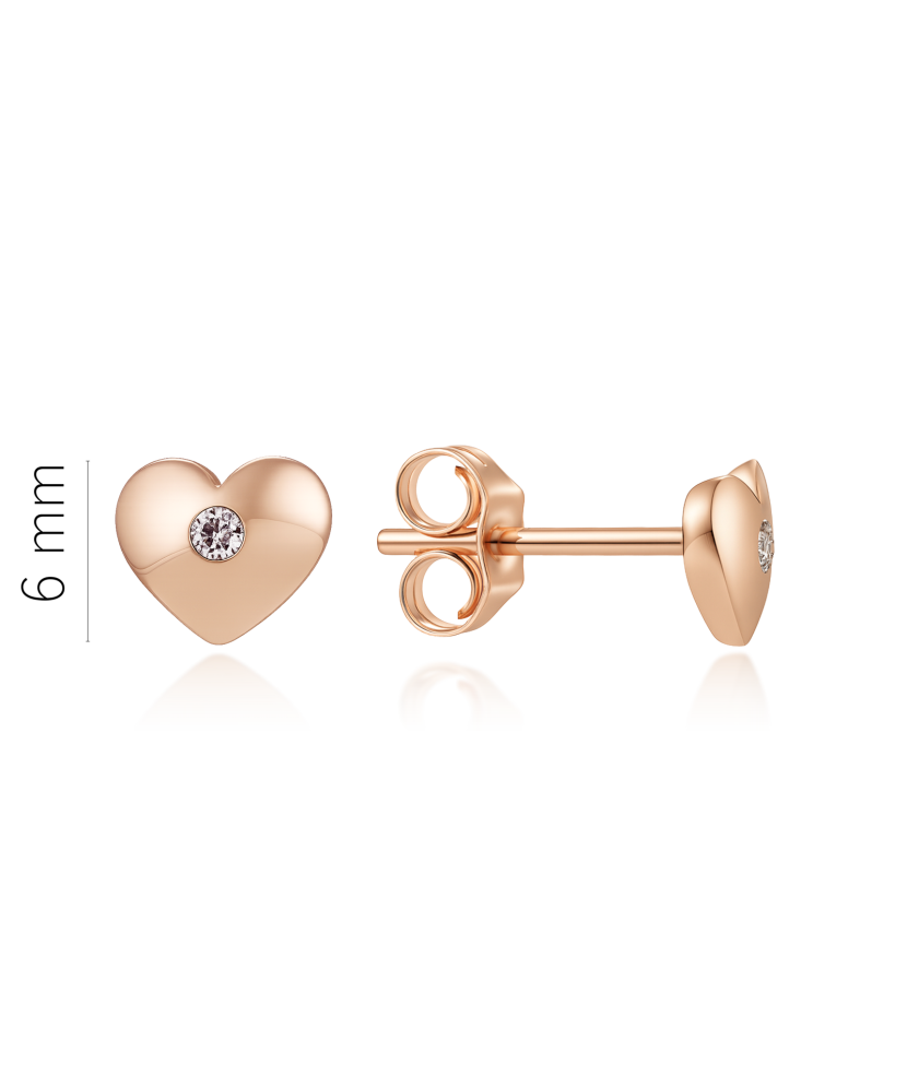 Gold earrings with diamonds "Heart"