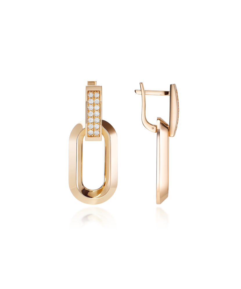 Gold earrings with zircons Gold earrings with zircons