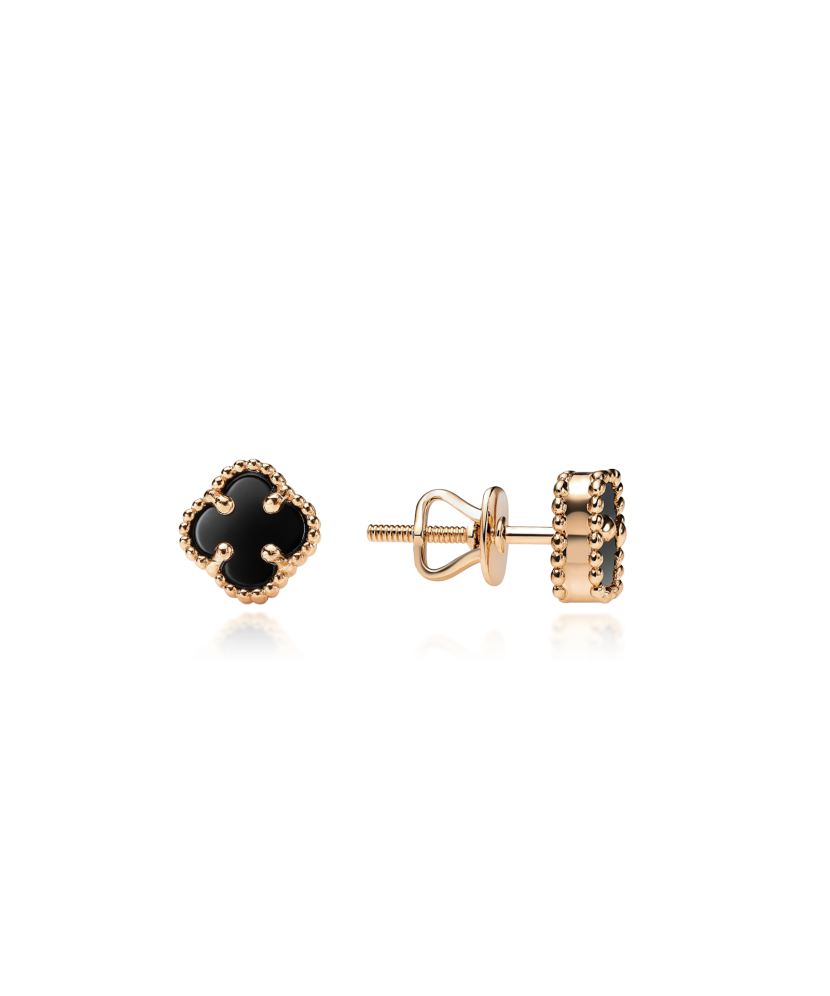 Gold earrings with onyx Gold earrings with onyx