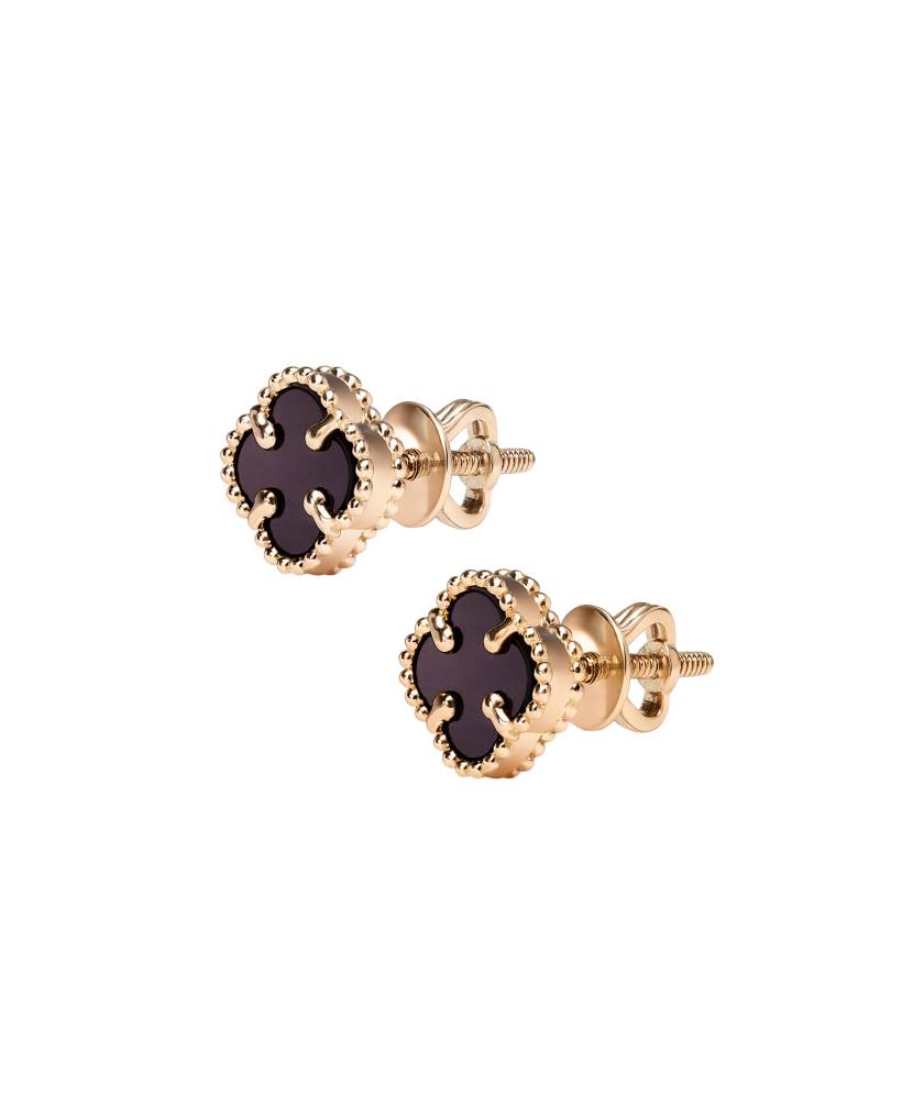 Gold earrings with onyx Gold earrings with onyx
