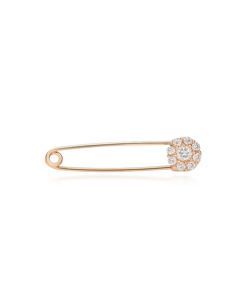 Gold brooch with zircons "Horseshoe"