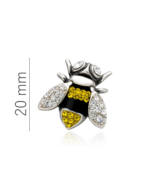 Sterling silver  brooch with zircons "bee"