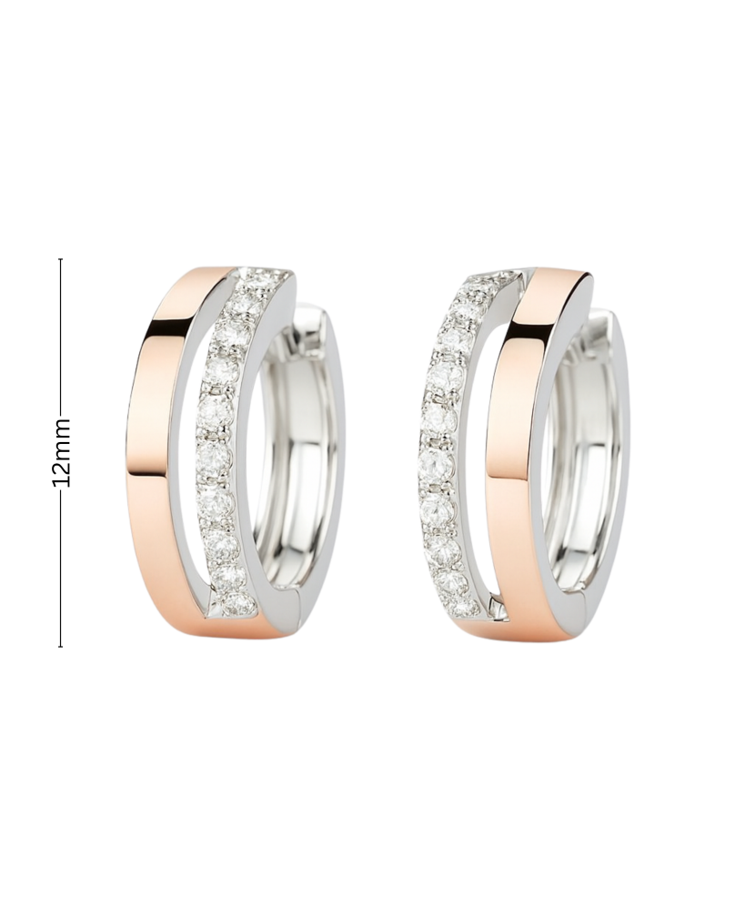 Sterling silver earrings gold plated with zircons