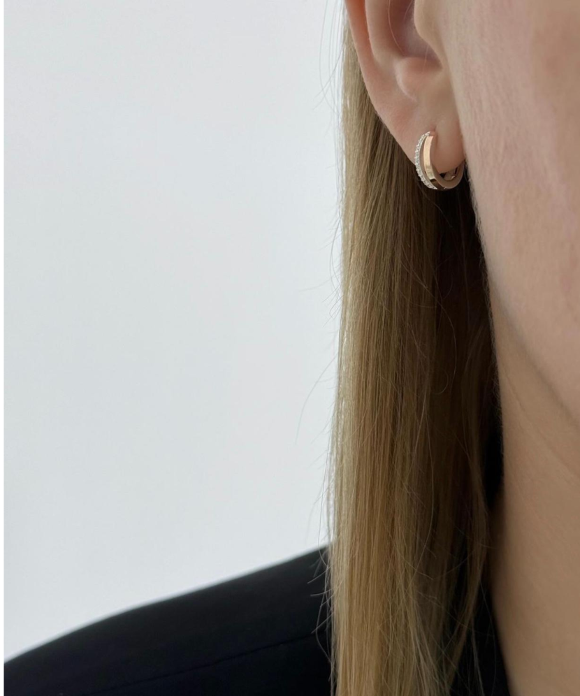 Sterling silver earrings gold plated with zircons