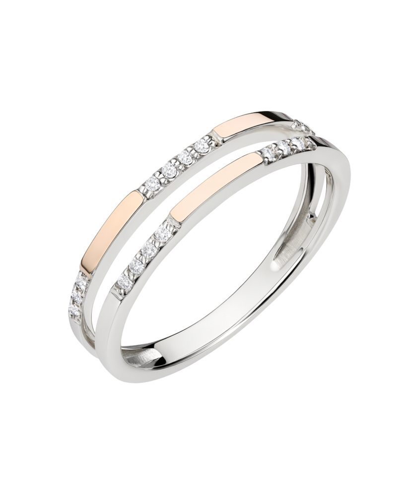 Sterling silver ring gold plated with zircons Sterling silver ring gold plated with zircons