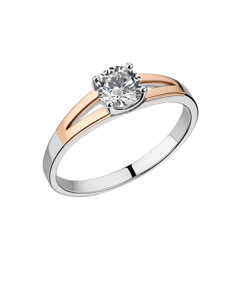 Sterling silver ring gold plated with zircons Sterling silver ring gold plated with zircons