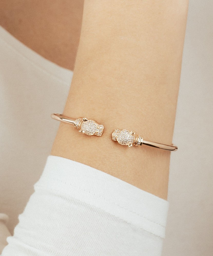 Золотой браслет с цирконами