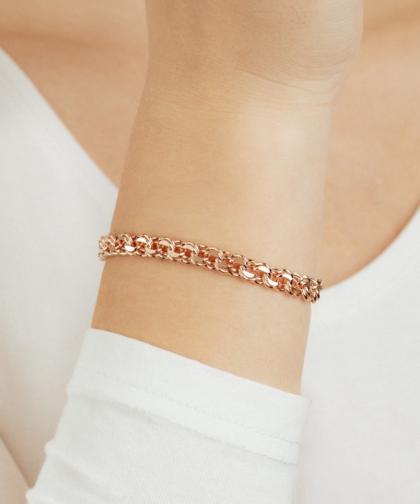 Золотой браслет "Bismark" 6.6мм