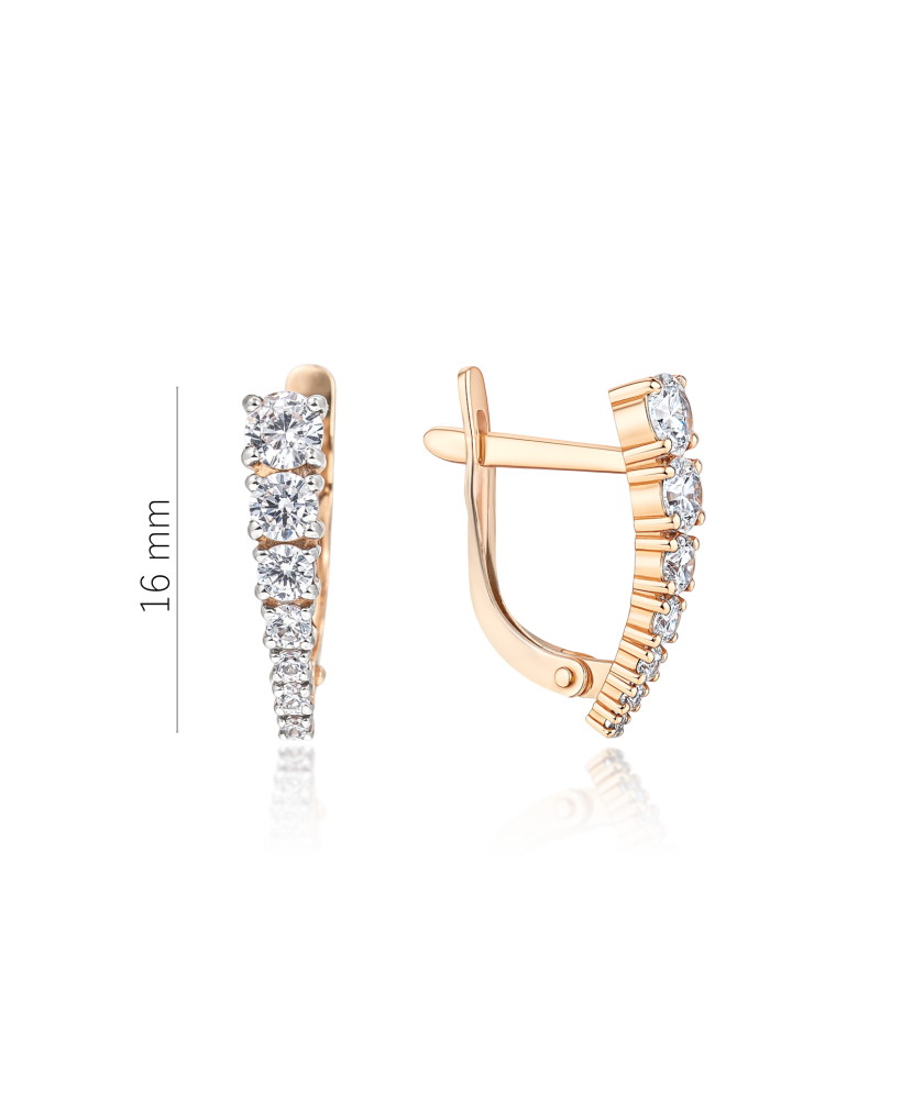 Gold earrings with crystals Gold earrings with crystals