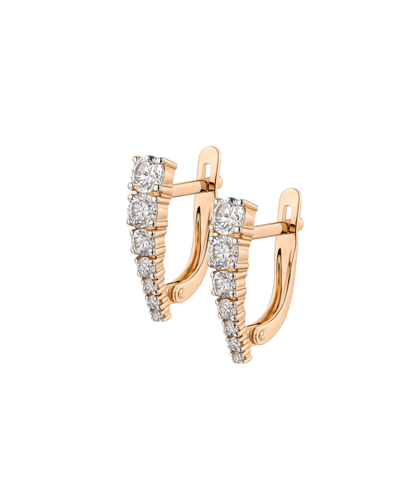 Gold earrings with crystals Gold earrings with crystals