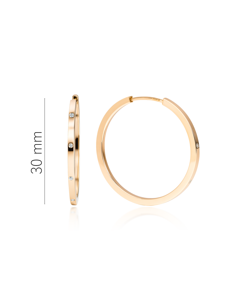 Gold hoop earrings 30mm
