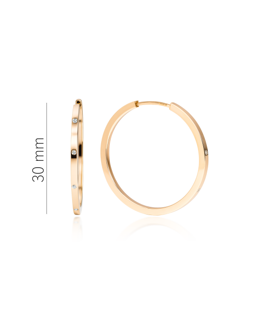 Gold hoop earrings 30mm