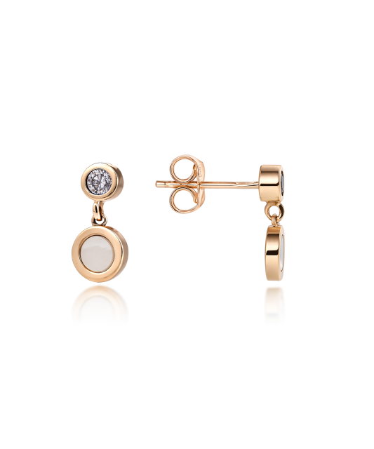 Gold earrings with zircons
