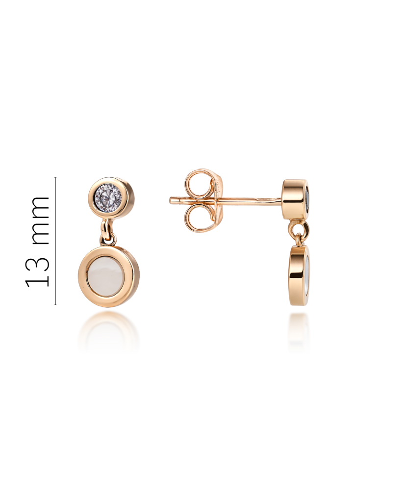 Gold earrings with zircons Gold earrings with zircons