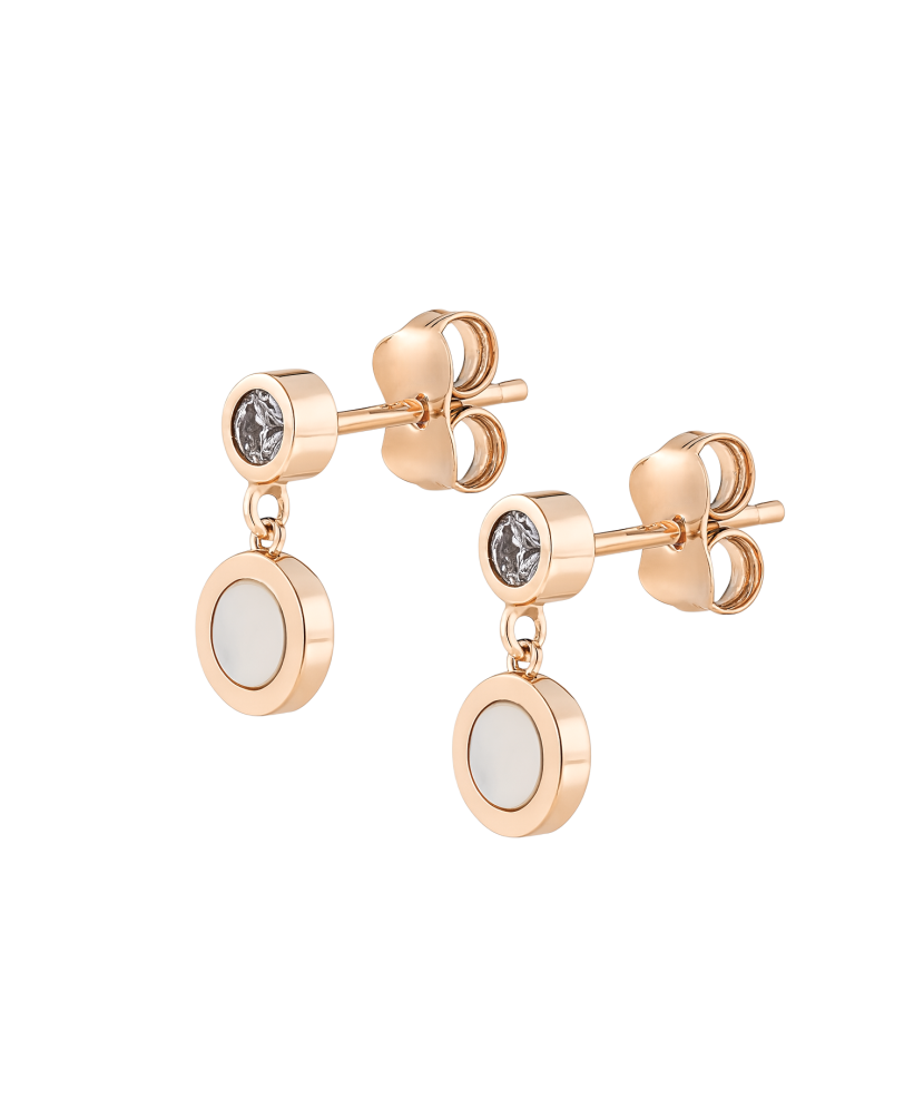 Gold earrings with zircons Gold earrings with zircons