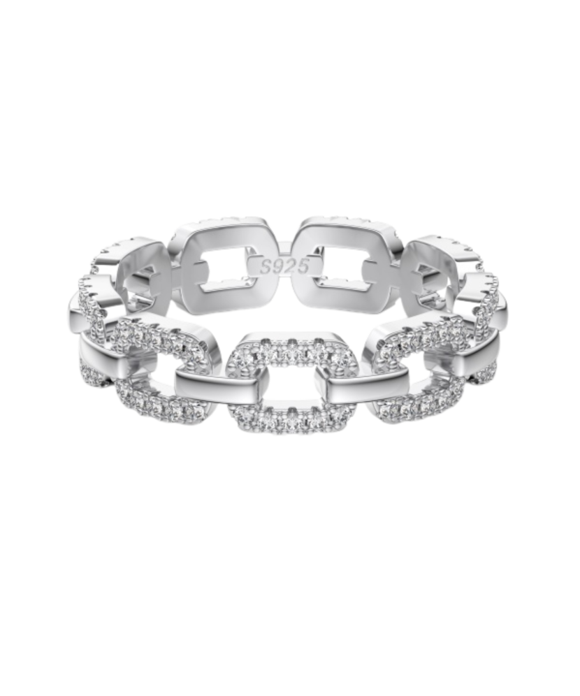 Sterling silver ring with zircons