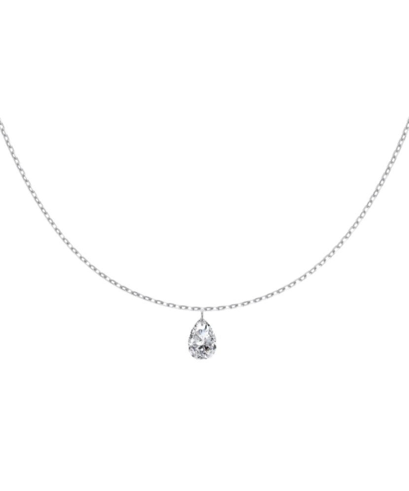 Sterling silver chain with zirconium pendant