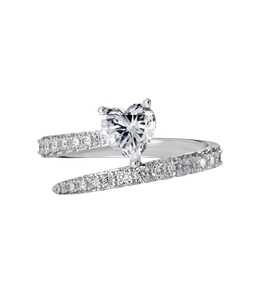 Sterling silver ring with zircons