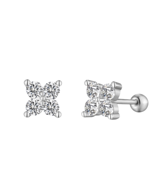 Серьги из серебра с цирконами