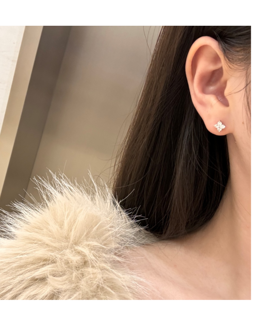 Sterling silver earrings with zircons