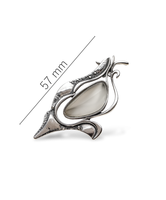 Sterling silver  brooch with cats eye stone