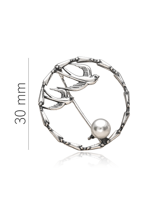 Sterling silver  brooch with pearl