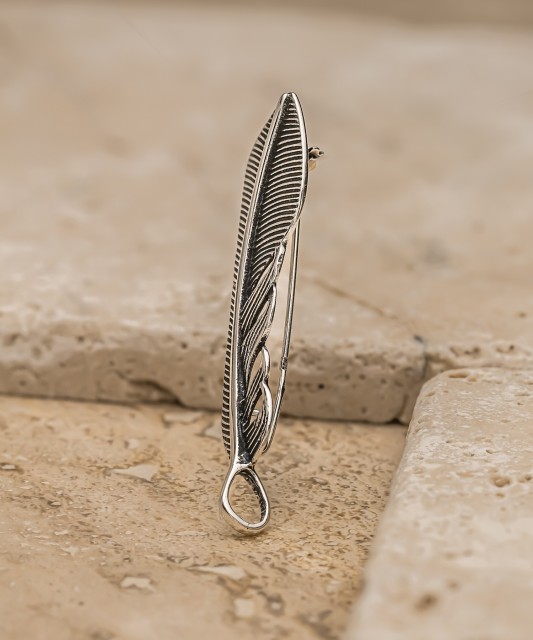 Sterling silver  brooch "feather"