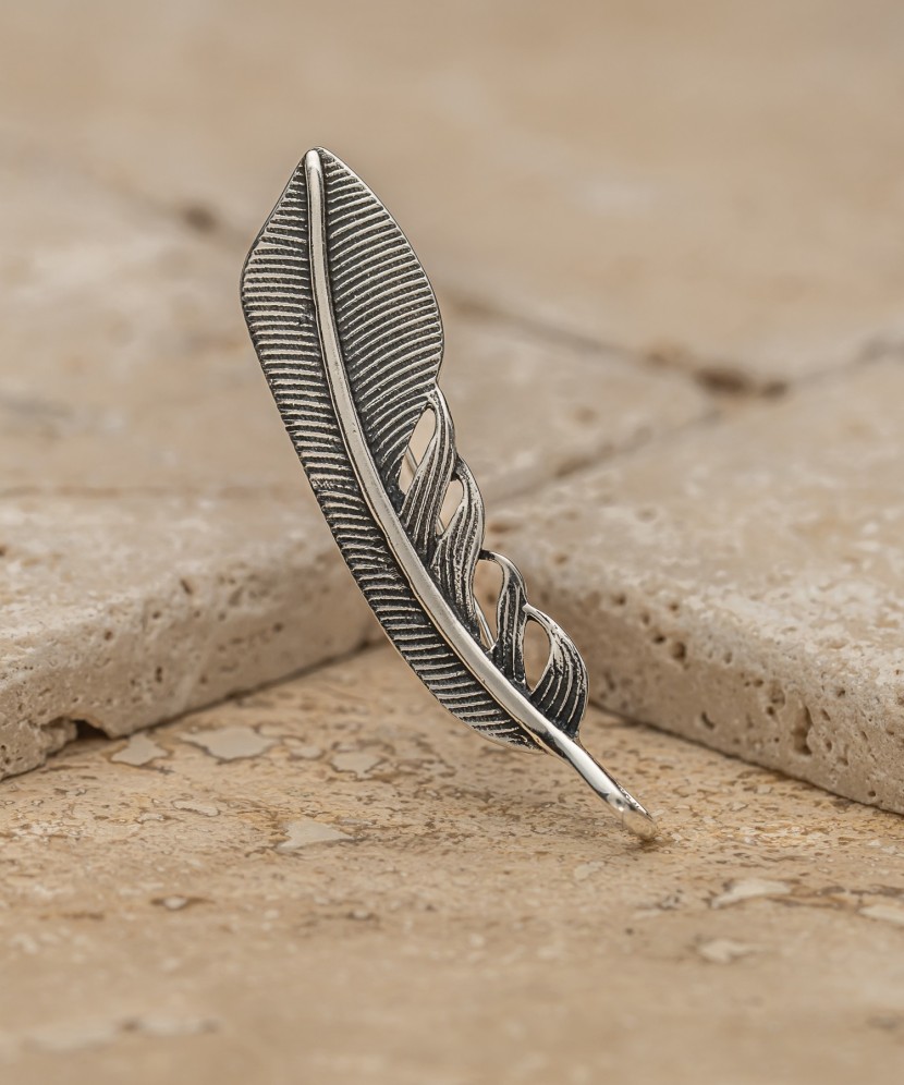 Sterling silver  brooch "feather"