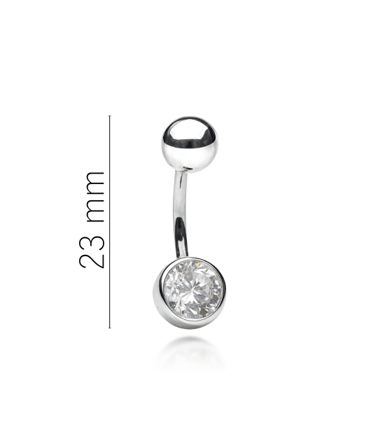Sterling silver Belly Button Ring with zirconium