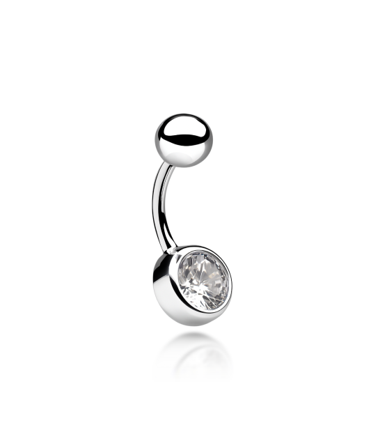 Sterling silver Belly Button Ring with zirconium