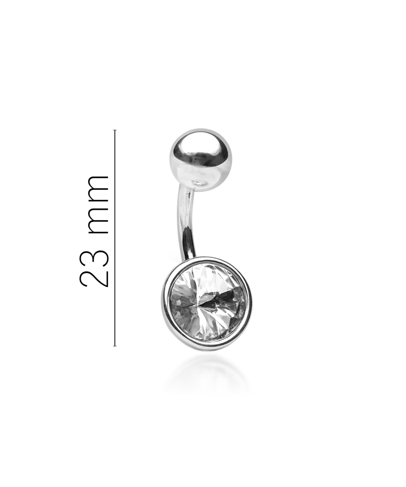 Sterling silver Belly Button Ring with crystal