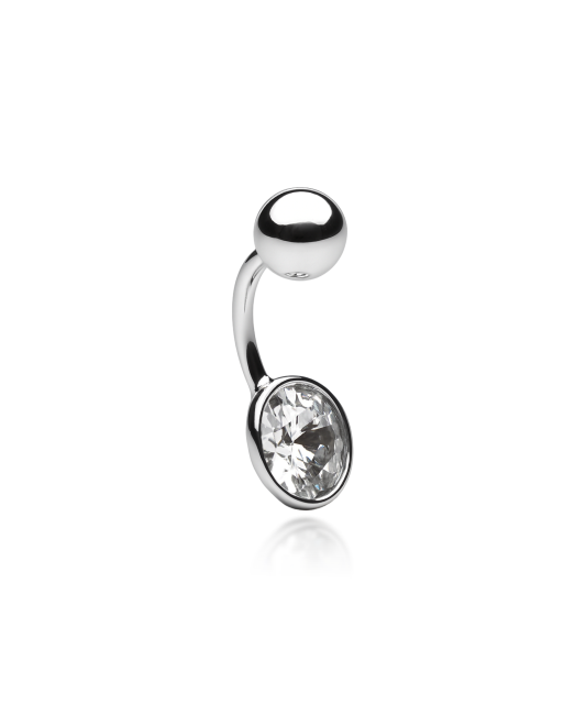 Sterling silver Belly Button Ring with crystal