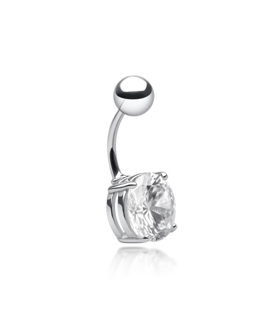 Sterling silver Belly Button Ring with zirconium