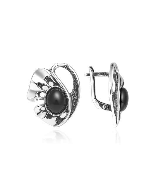 Sterling silver earrings with onyx