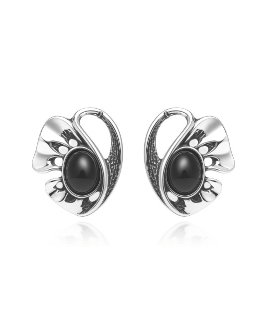 Sterling silver earrings with onyx