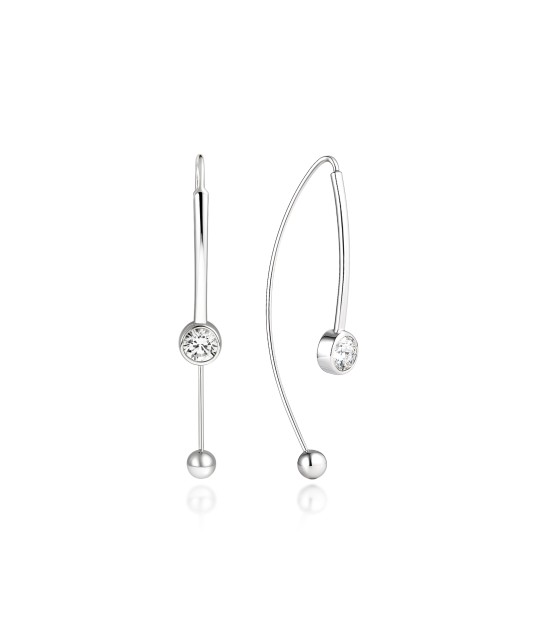 Серьги из серебра с цирконами