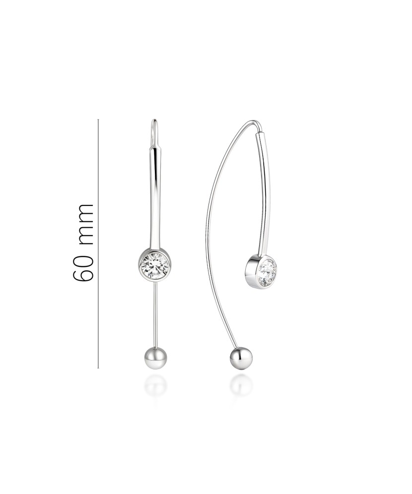 Серьги из серебра с цирконами