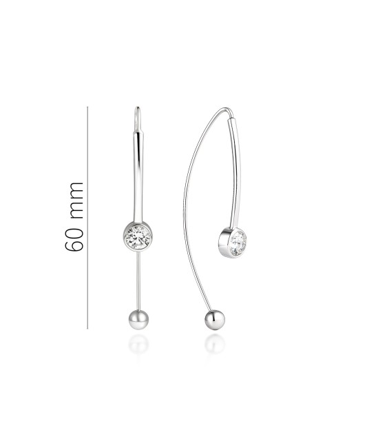 Sterling silver earrings with zircons