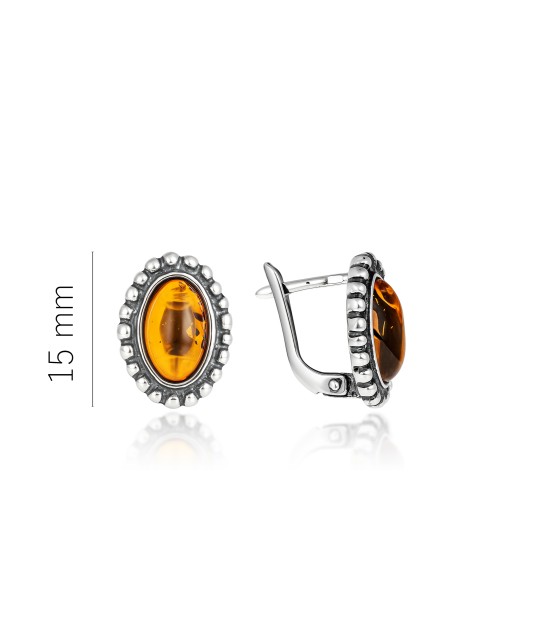 Sterling silver earrings with amber