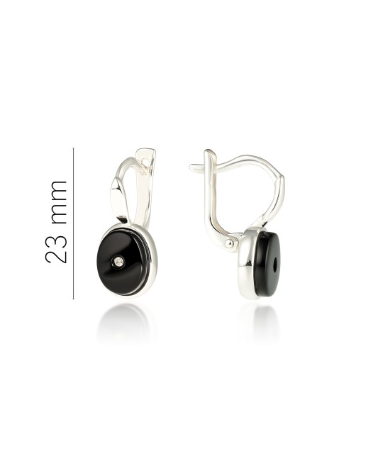 Sterling silver earrings with onyx