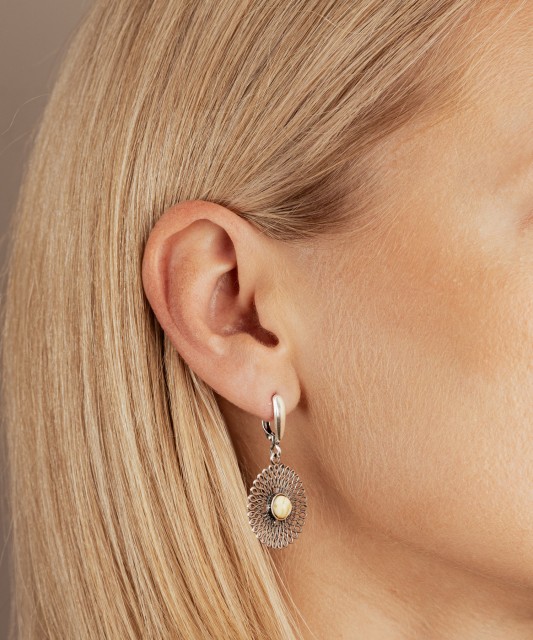 Sterling silver earrings with amber