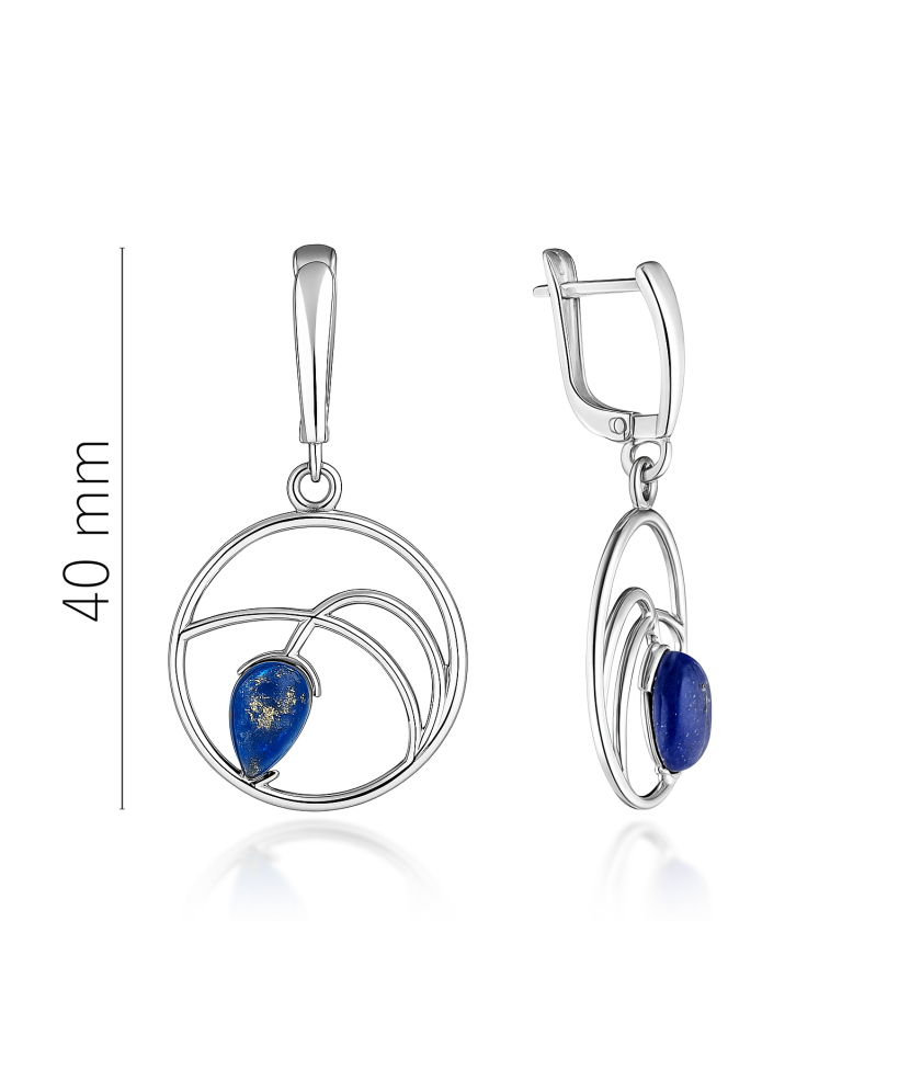 Серебряные серьги с лазуритом